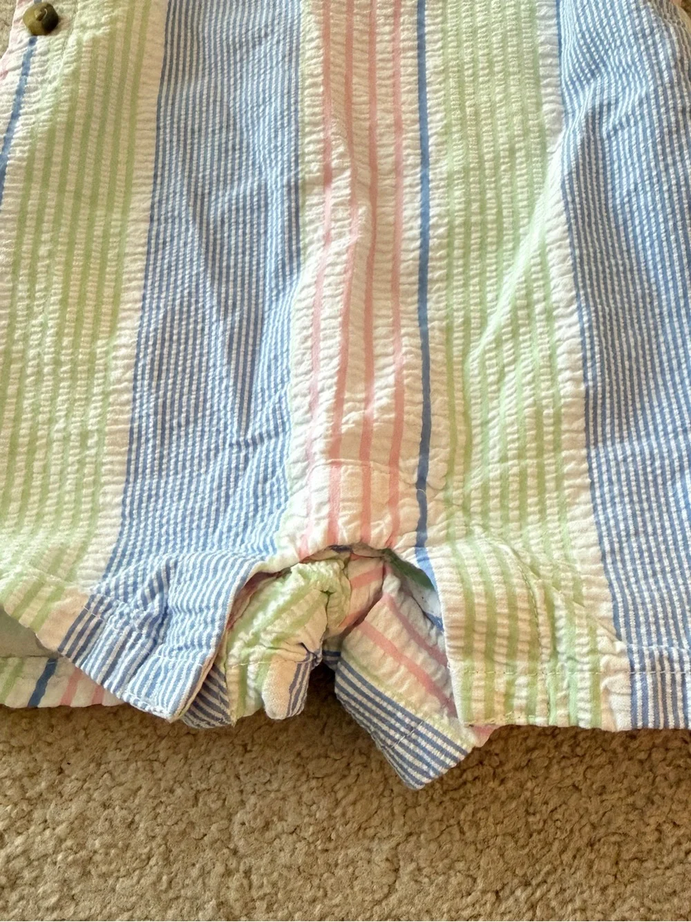 Janie & Jack: Boys 3-6M Seersucker Shortalls